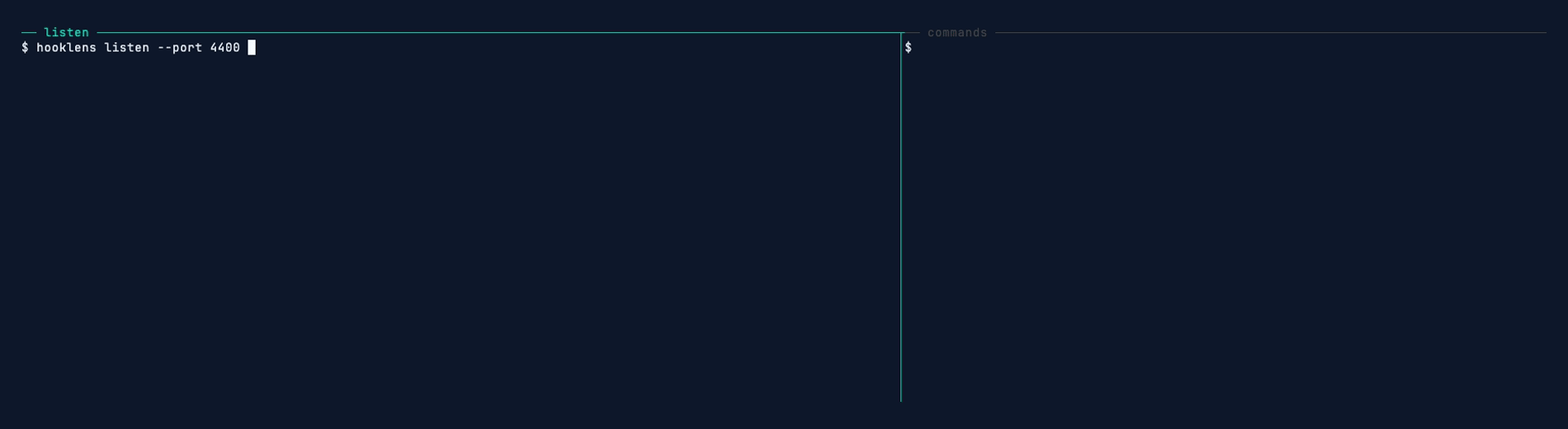 HookLens demo showing capture, verification, listing, and replay from the terminal